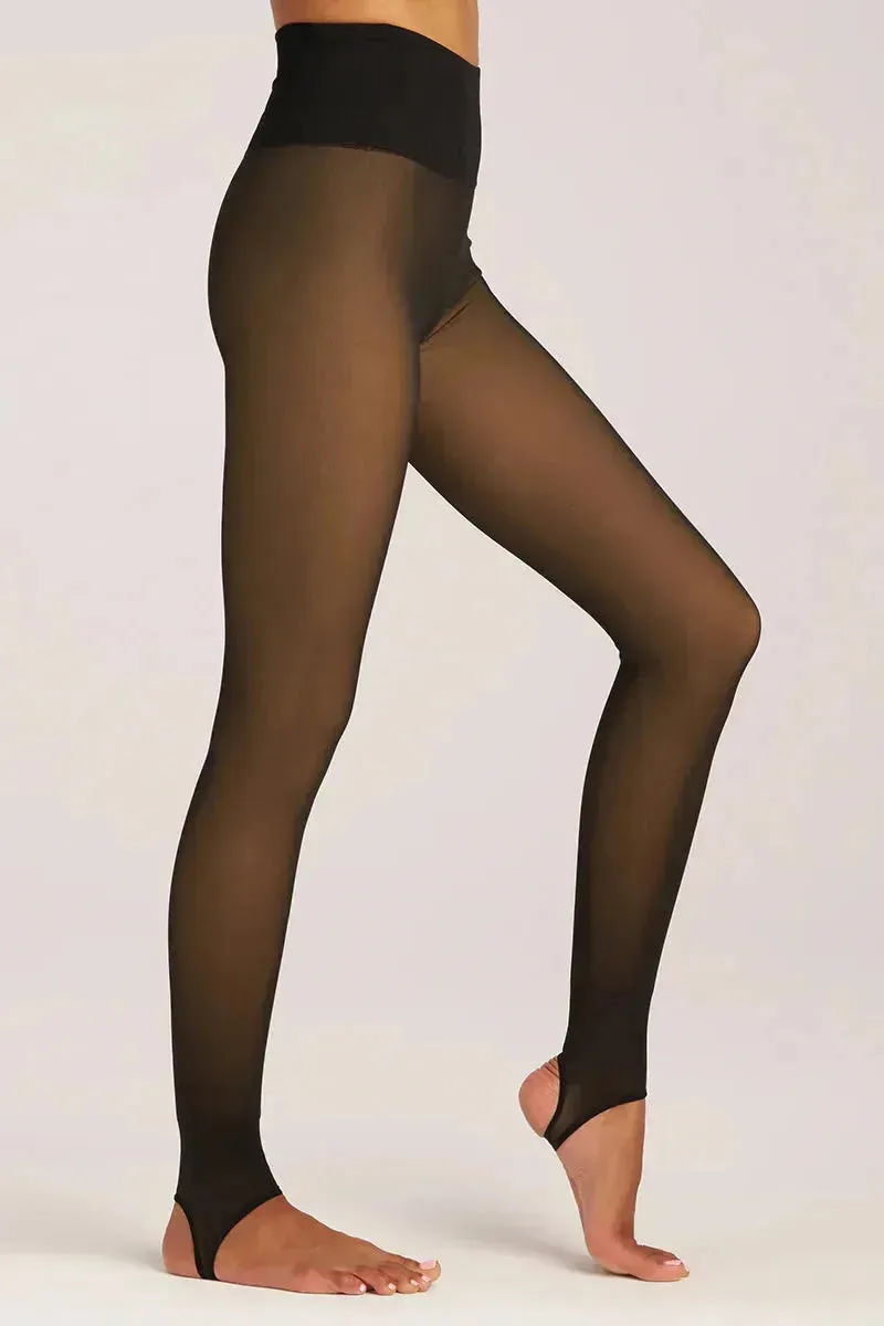 Faux Translucent Fleece Lined Tights in Medium Beige by Lemon