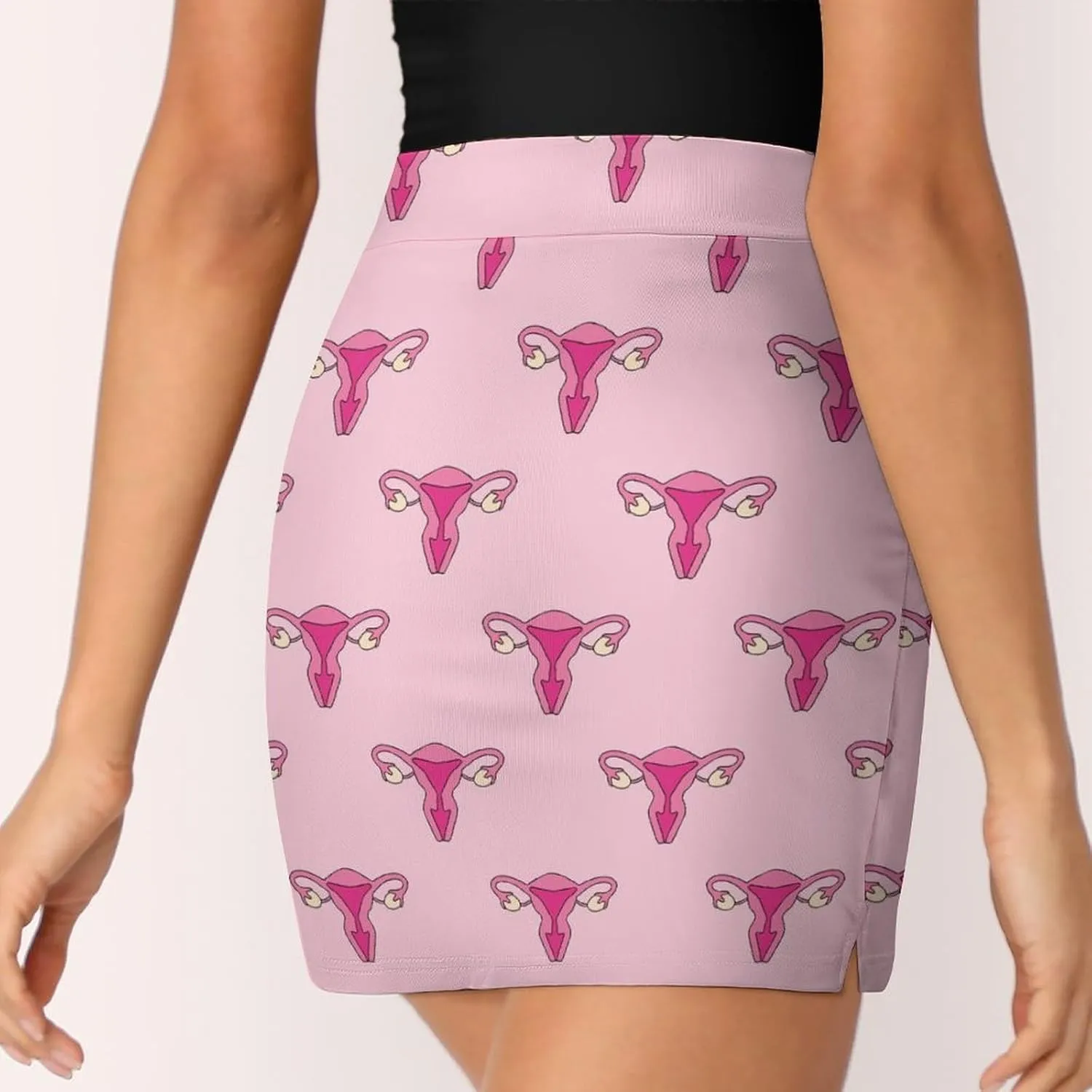 Female Pink Uterus Women's Mini Tennis Skirt with Shorts Underneath Athletic Workout Cute Skorts