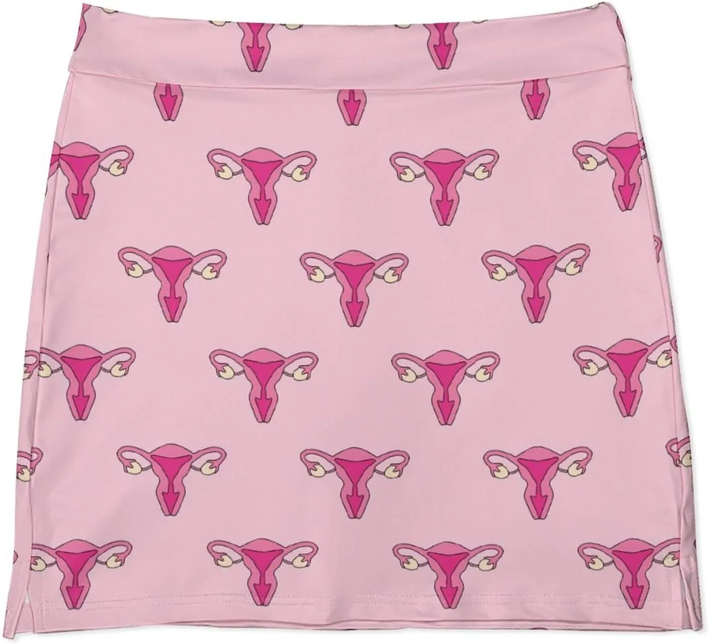 Female Pink Uterus Women's Mini Tennis Skirt with Shorts Underneath Athletic Workout Cute Skorts