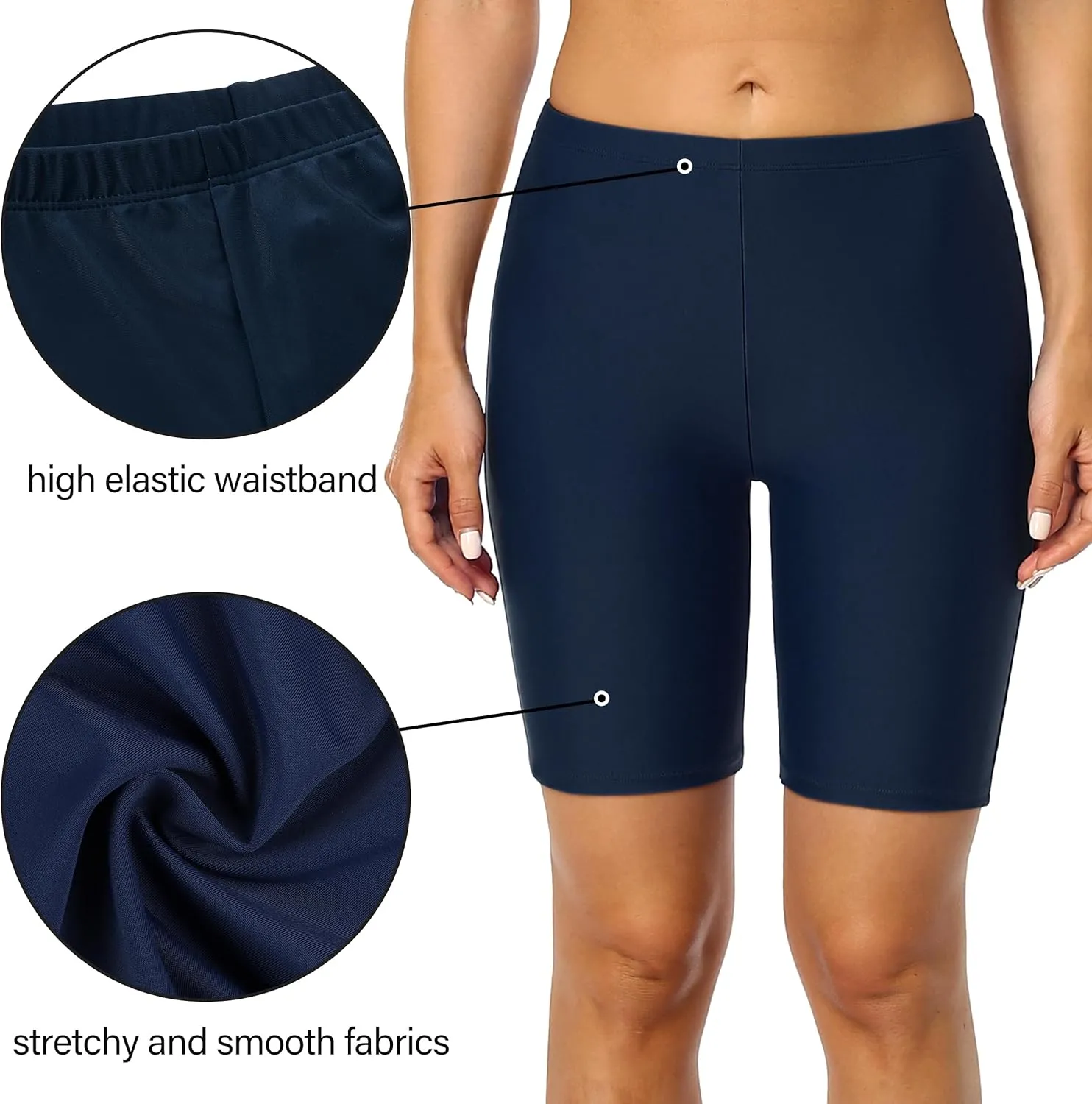 Firpearl Women's Swim Shorts UPF50  Sport Board Shorts Plus Size Tankini Swimsuit Bottom