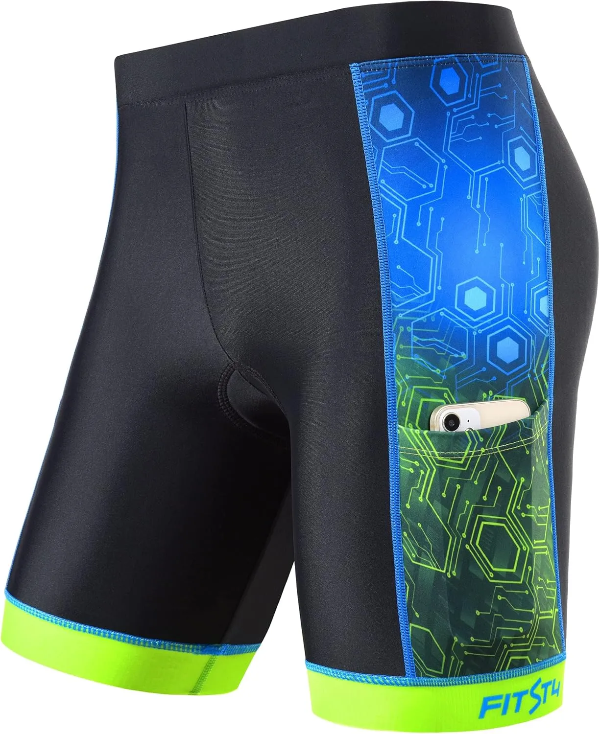 FitsT4 Sports Kids Cycling Bike Shorts Boys Girls Printed Biking Shorts with Pockets