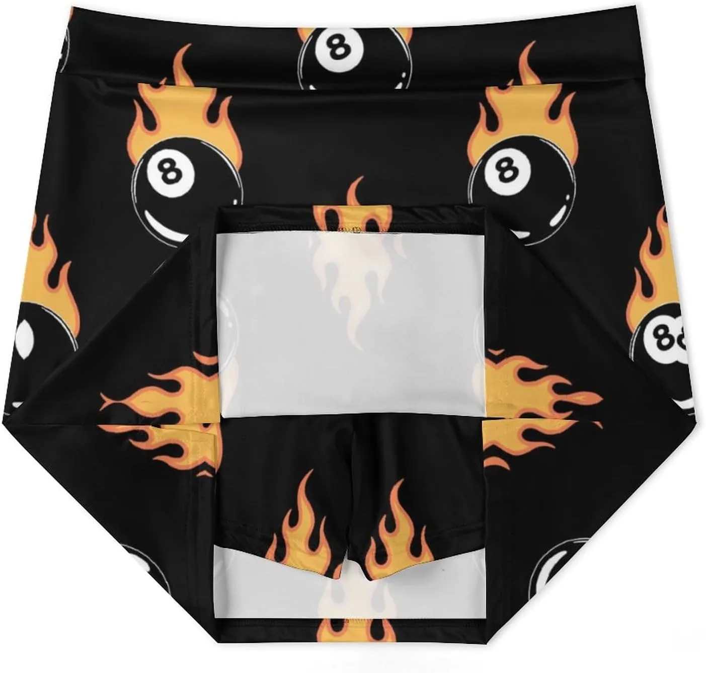 Flaming Billiard 8 Ball Women's Mini Tennis Skirt with Shorts Underneath Athletic Workout Cute Skorts