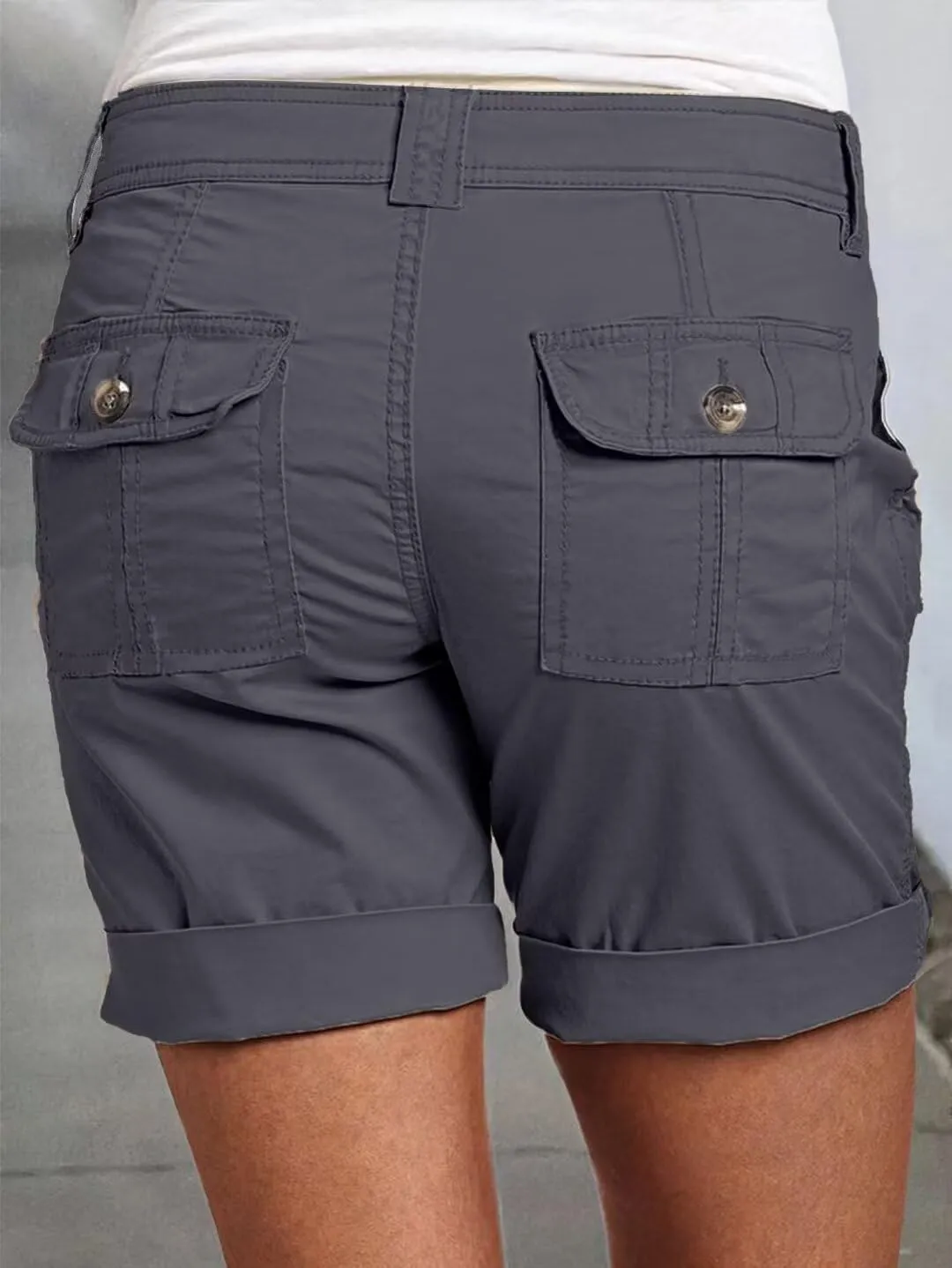 Flamingals Women's Cargo Shorts Trendy Low Waist Summer Hiking Shorts with Flat Pocket