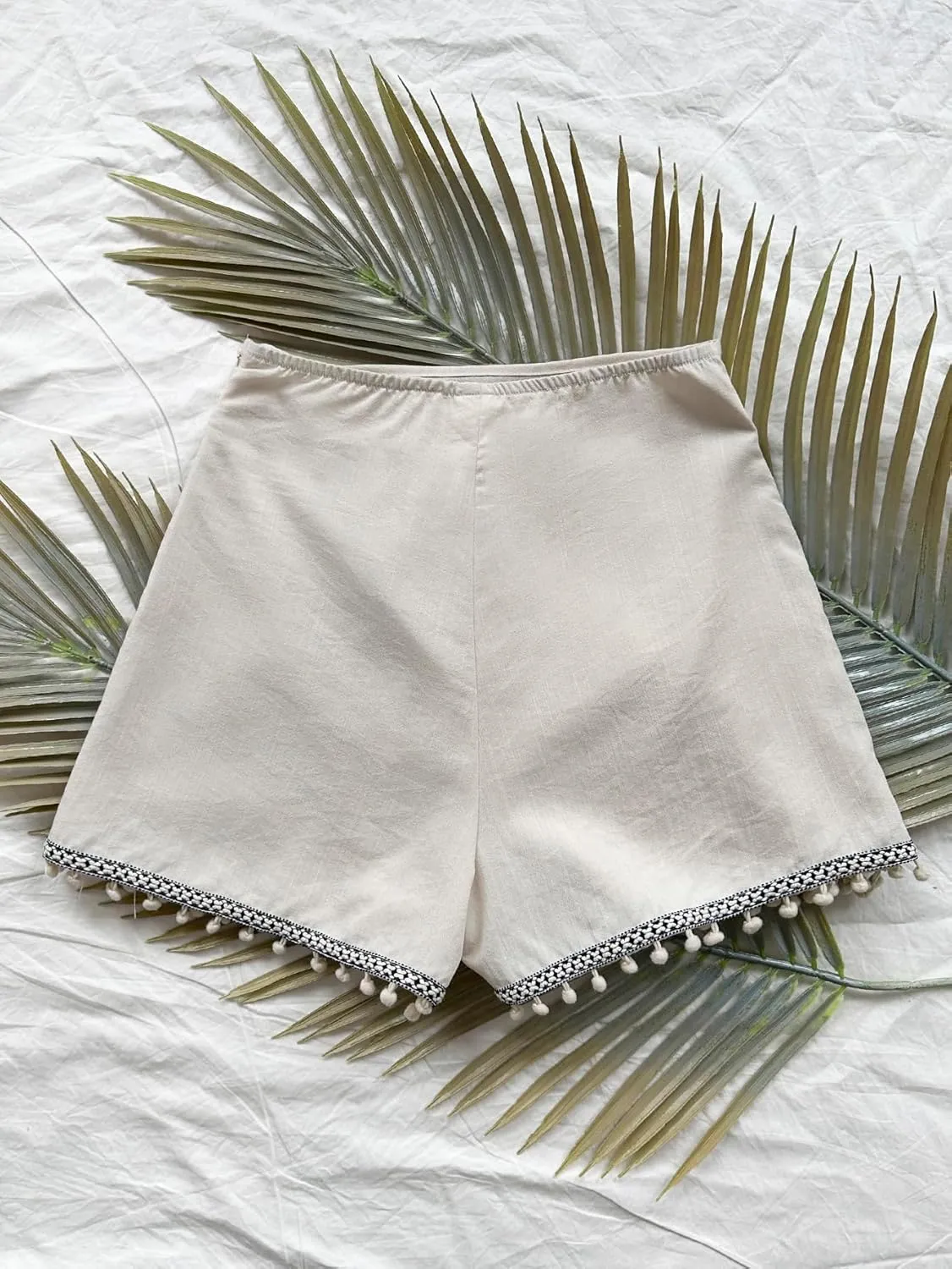 Floerns Women's Asymmetrical Hem Wrap Skirt Shorts Drawstring Side Tassel Binding Skort Shorts