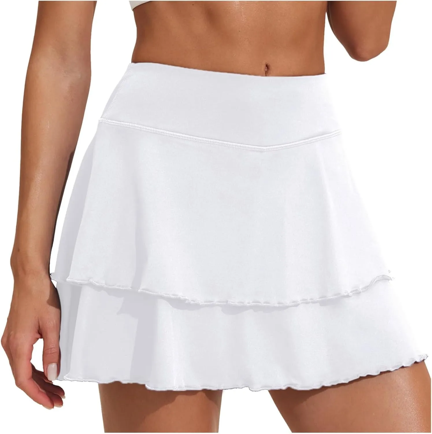 Flowy Shorts for Women Casual Baggy Skorts Ruffle Mini Skirts Comfy Running Tennis Flowy Shorts Lightweight