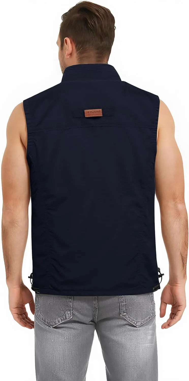 Flygo Men's Lightweight Outdoor Travel Work Fishing Vest with Multi-Pockets