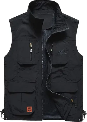 Flygo Men's Lightweight Outdoor Travel Work Fishing Vest with Multi-Pockets