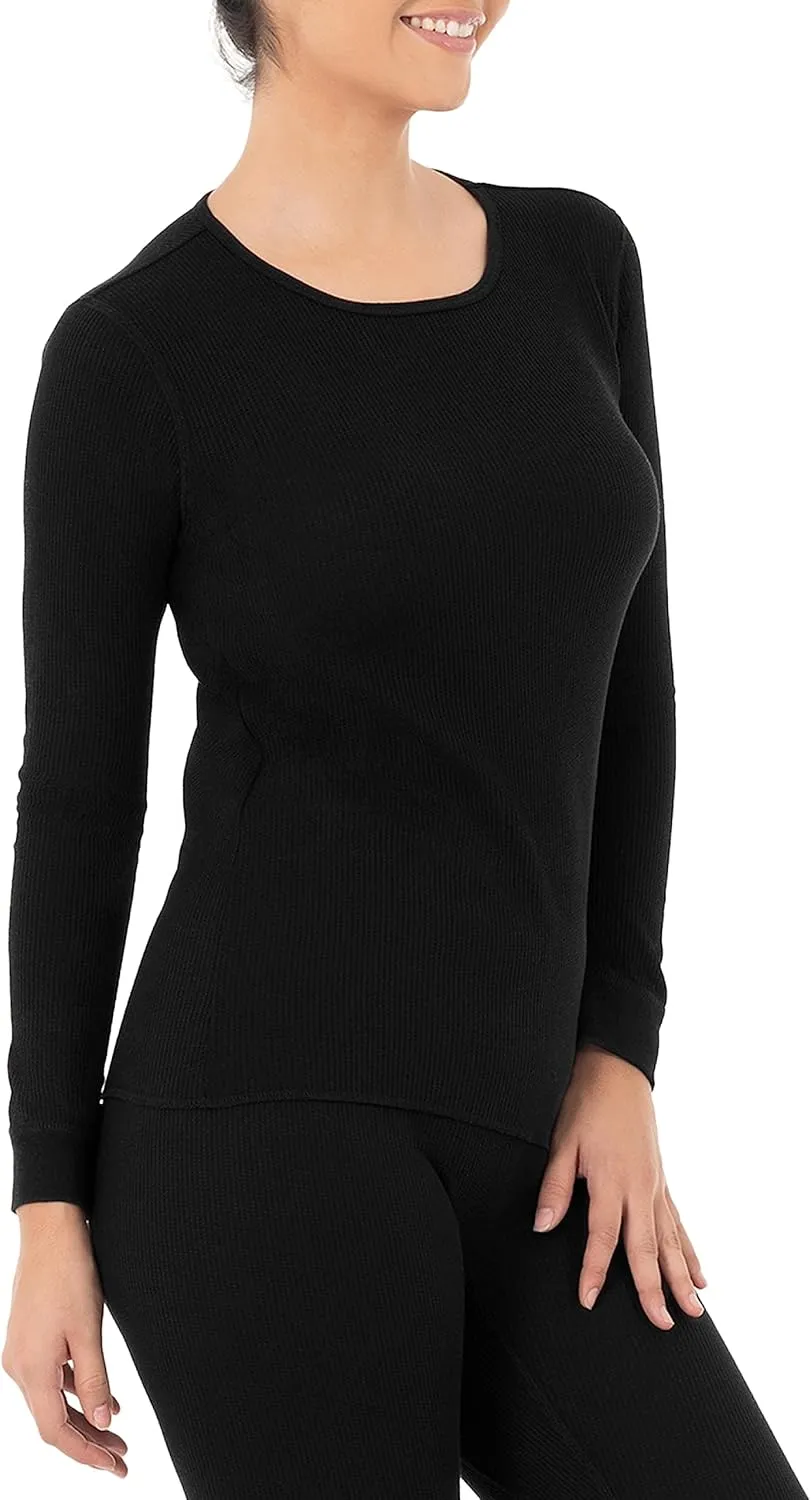 Fruit of the Loom womens Micro Waffle Premium Thermal Underwear Tee Shirt