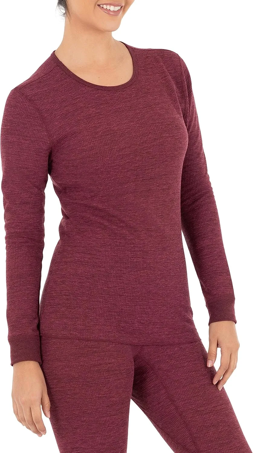 Fruit of the Loom womens Micro Waffle Premium Thermal Underwear Tee Shirt