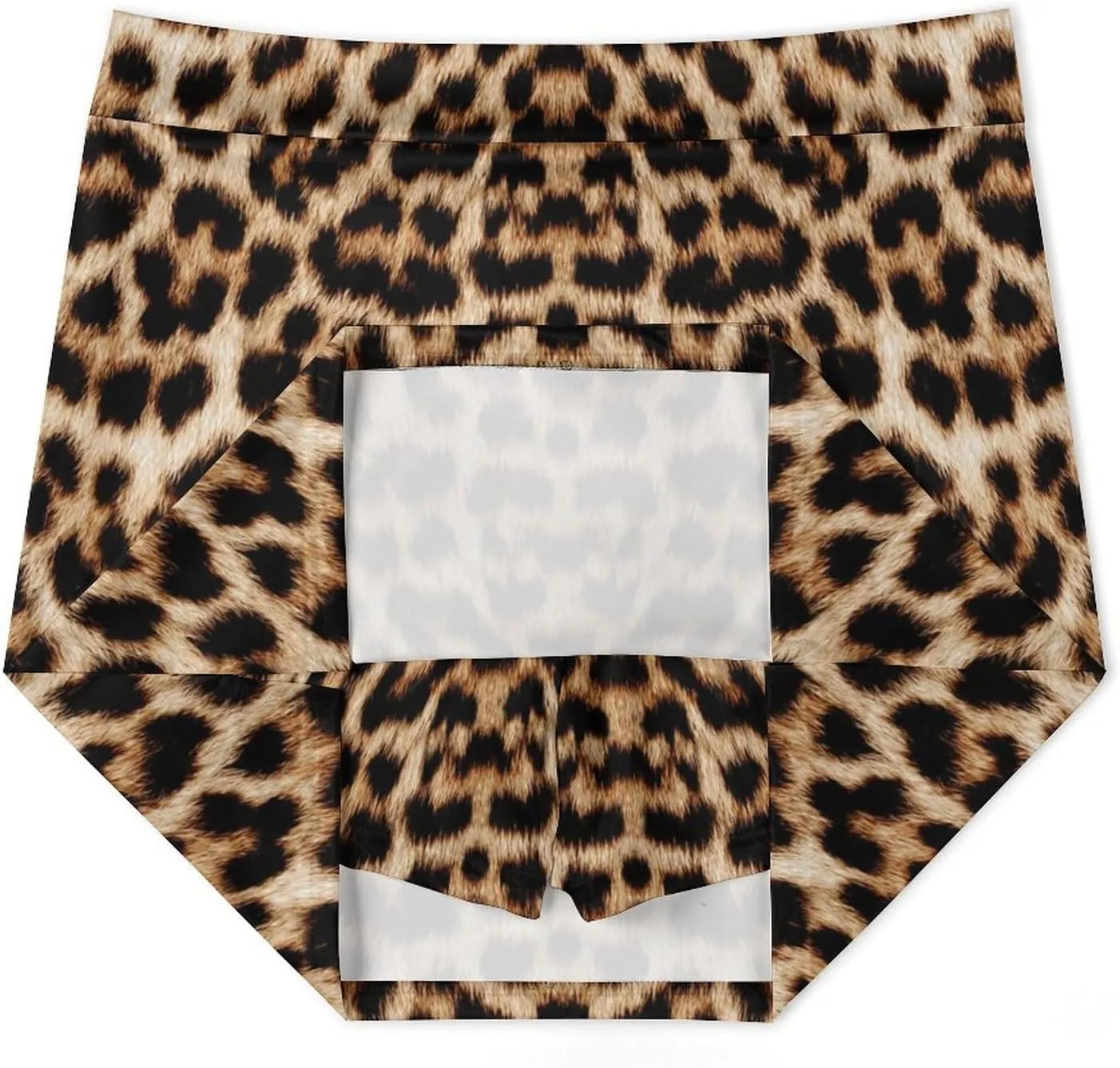 Furry Abstract Leopard Skin Women's Mini Tennis Skirt with Shorts Underneath Athletic Workout Cute Skorts