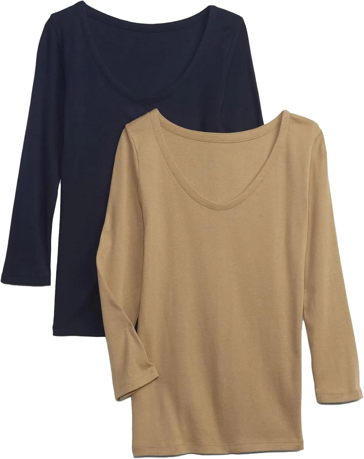 GAP Women's 2-Pack 3/4 Sleeve Favorite Ballet Tee T-Shirt
