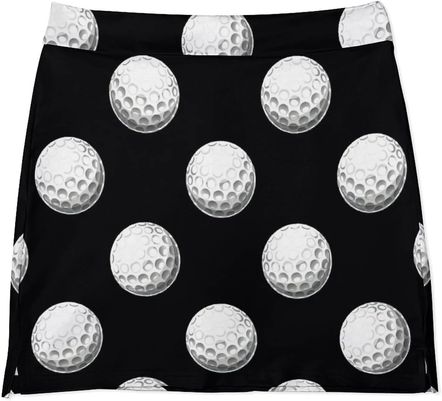 Golf Balls Pattern Women's Mini Tennis Skirt with Shorts Underneath Athletic Workout Cute Skorts
