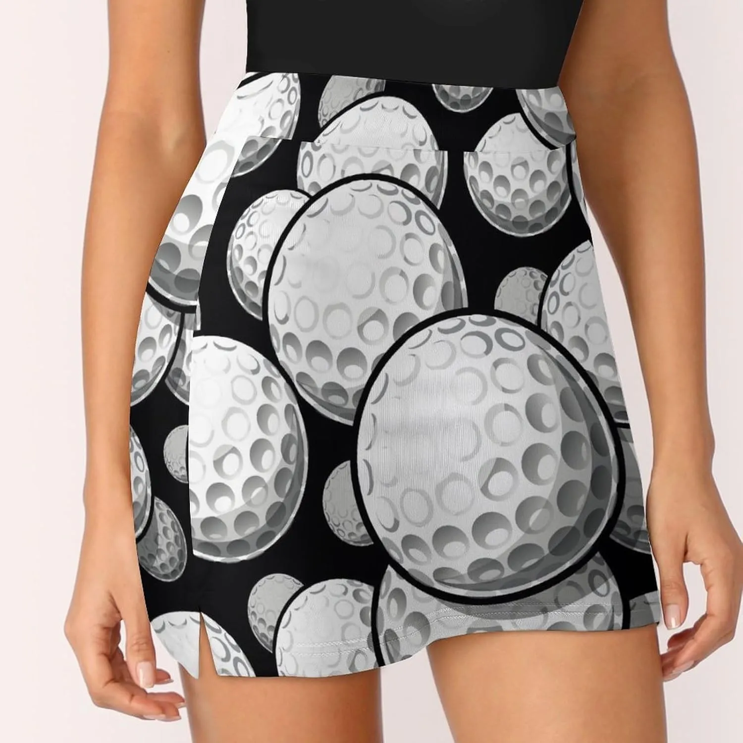 Golf Balls Texture Women's Mini Tennis Skirt with Shorts Underneath Athletic Workout Cute Skorts