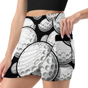 Golf Balls Texture Women's Mini Tennis Skirt with Shorts Underneath Athletic Workout Cute Skorts