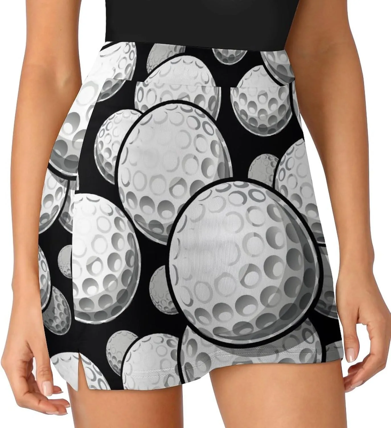 Golf Balls Texture Women's Mini Tennis Skirt with Shorts Underneath Athletic Workout Cute Skorts