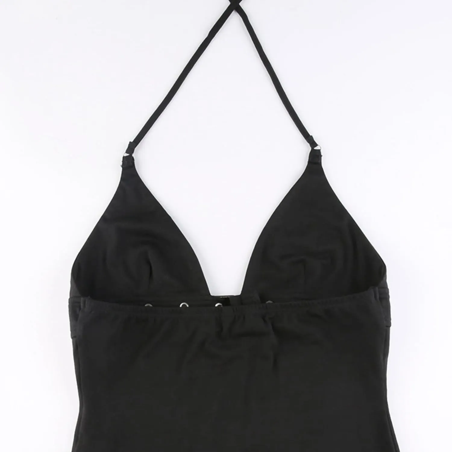 Goth Top Women Sexy V Neck Halter Punk Rock Clothes Grunge Open Back Sleeveless Vest Tank Top Party Club Outfit