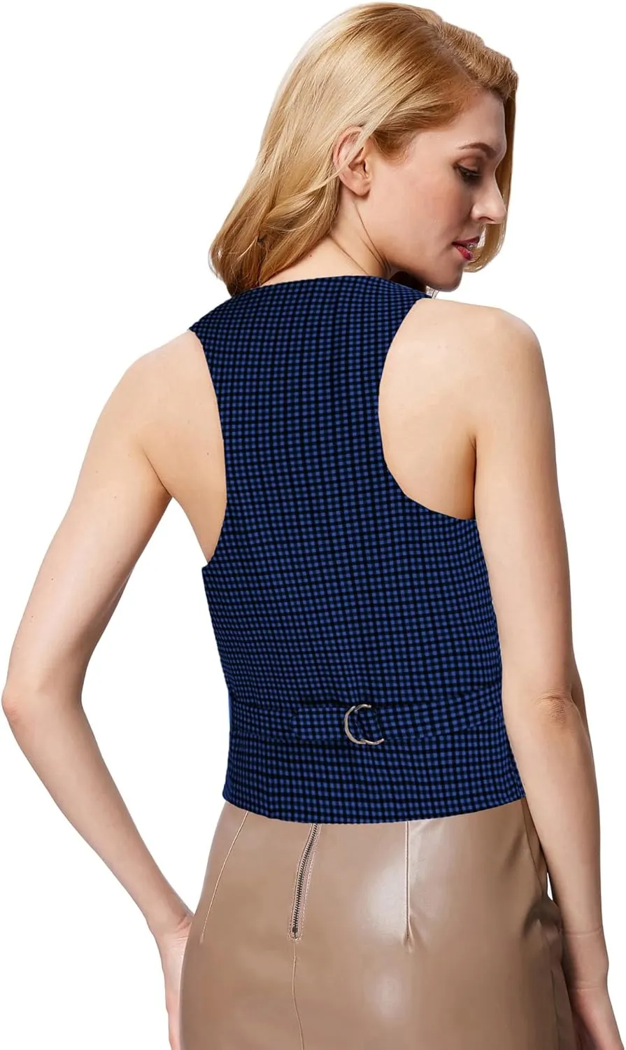 GRACE KARIN Womens Vest Top 2025 Trendy Academia Steampunk Waistcoat Racerback Vest BlazerRuns Small, Suggest Size Up