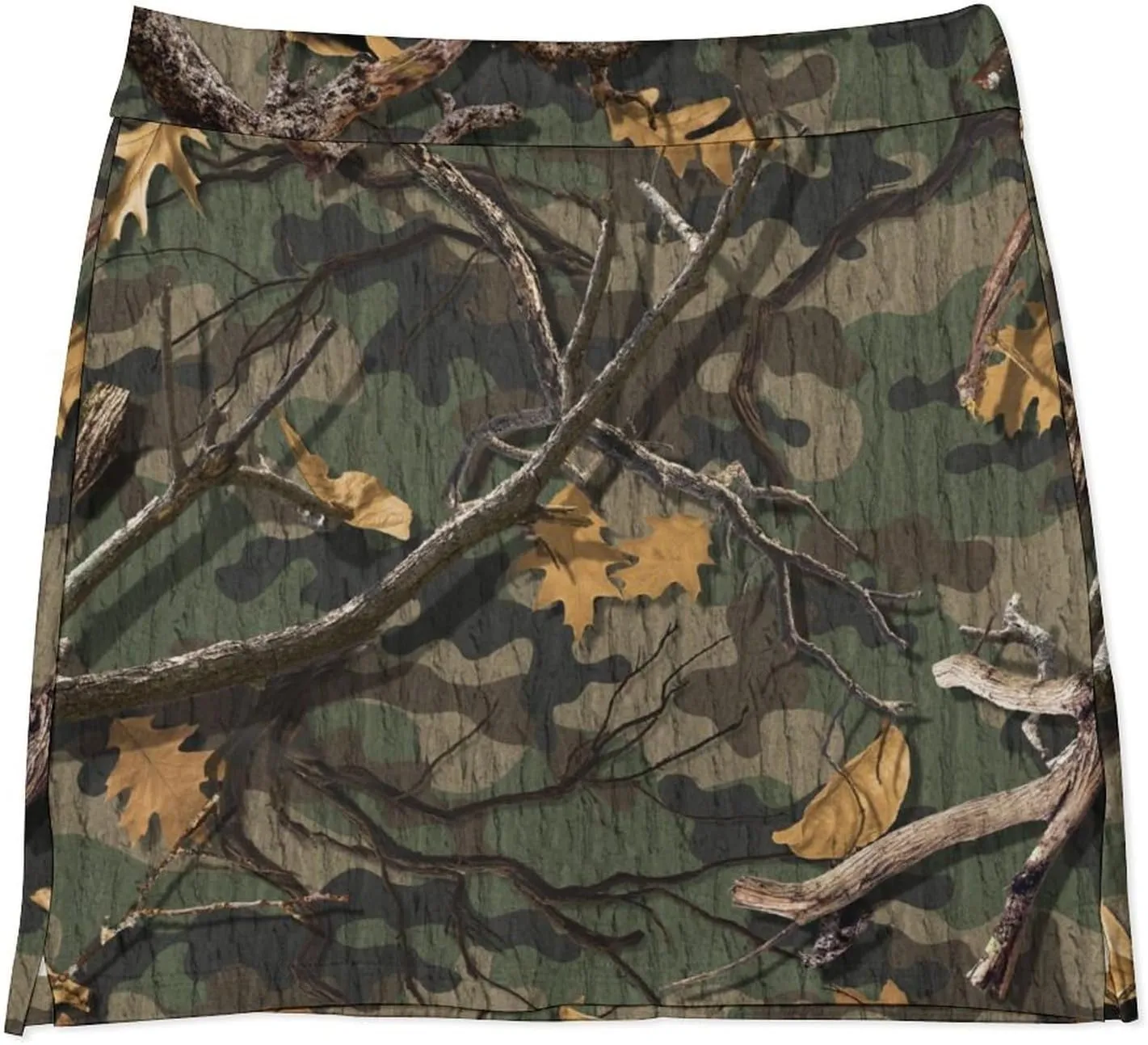 Green Forest Camouflage Women's Mini Tennis Skirt with Shorts Underneath Athletic Workout Cute Skorts