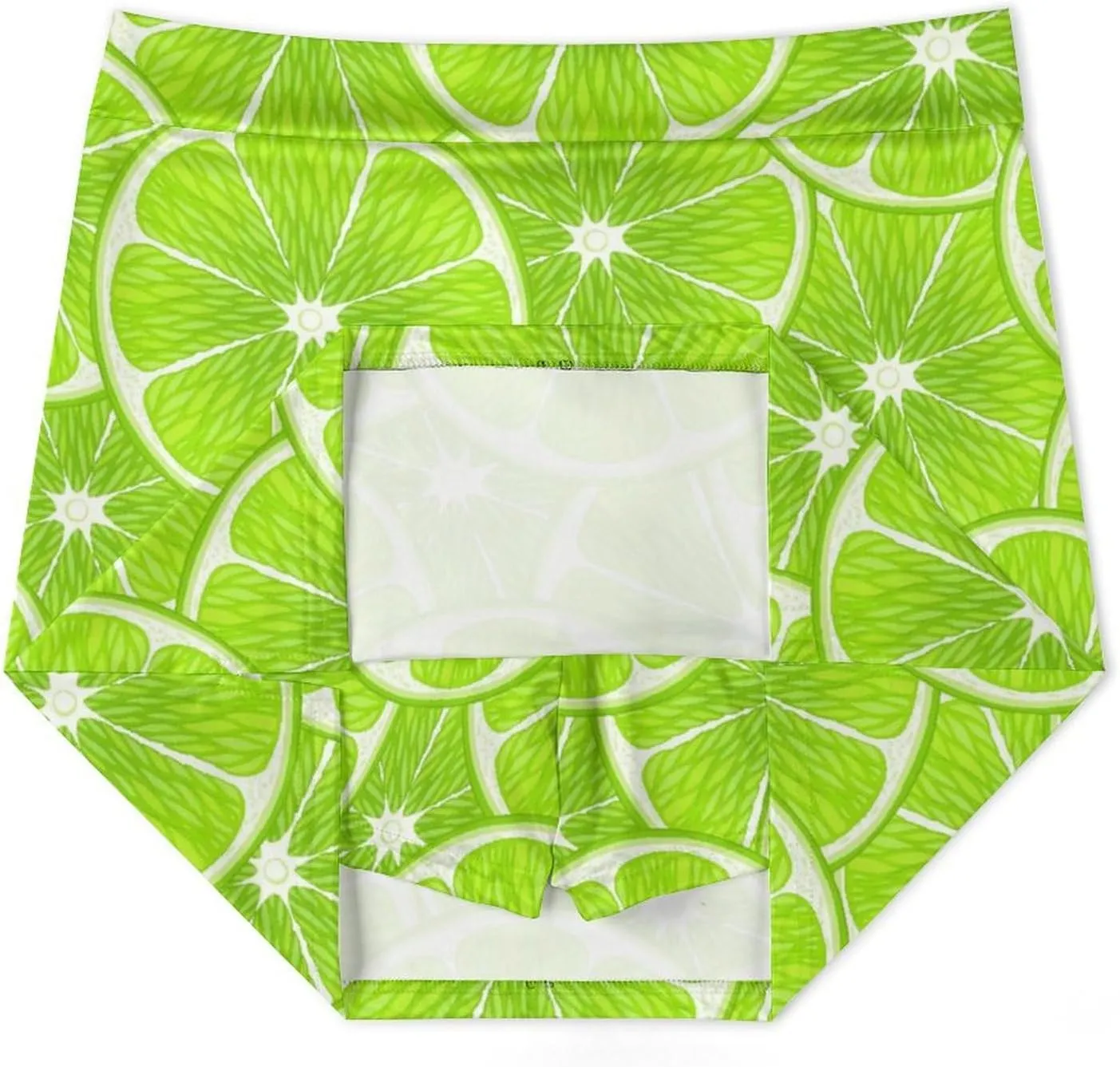 Green Lime Slices Women's Mini Tennis Skirt with Shorts Underneath Athletic Workout Cute Skorts