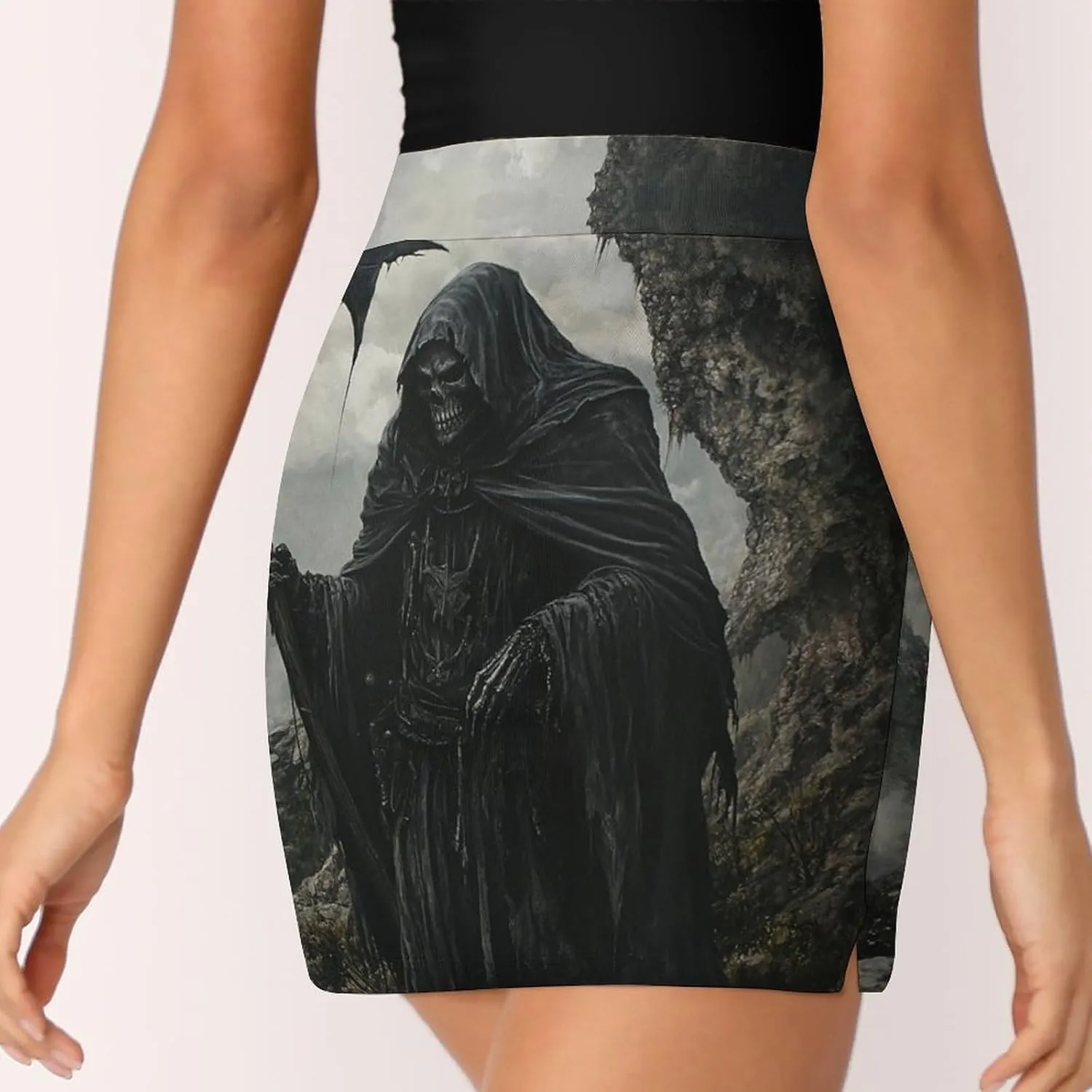 Grim Reaprer in The Mountain Women's Mini Tennis Skirt with Shorts Underneath Athletic Workout Cute Skorts