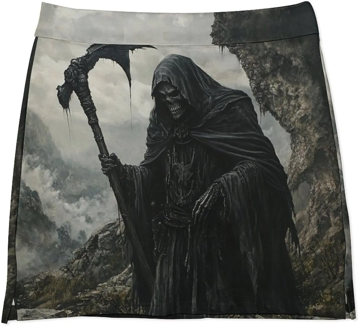 Grim Reaprer in The Mountain Women's Mini Tennis Skirt with Shorts Underneath Athletic Workout Cute Skorts