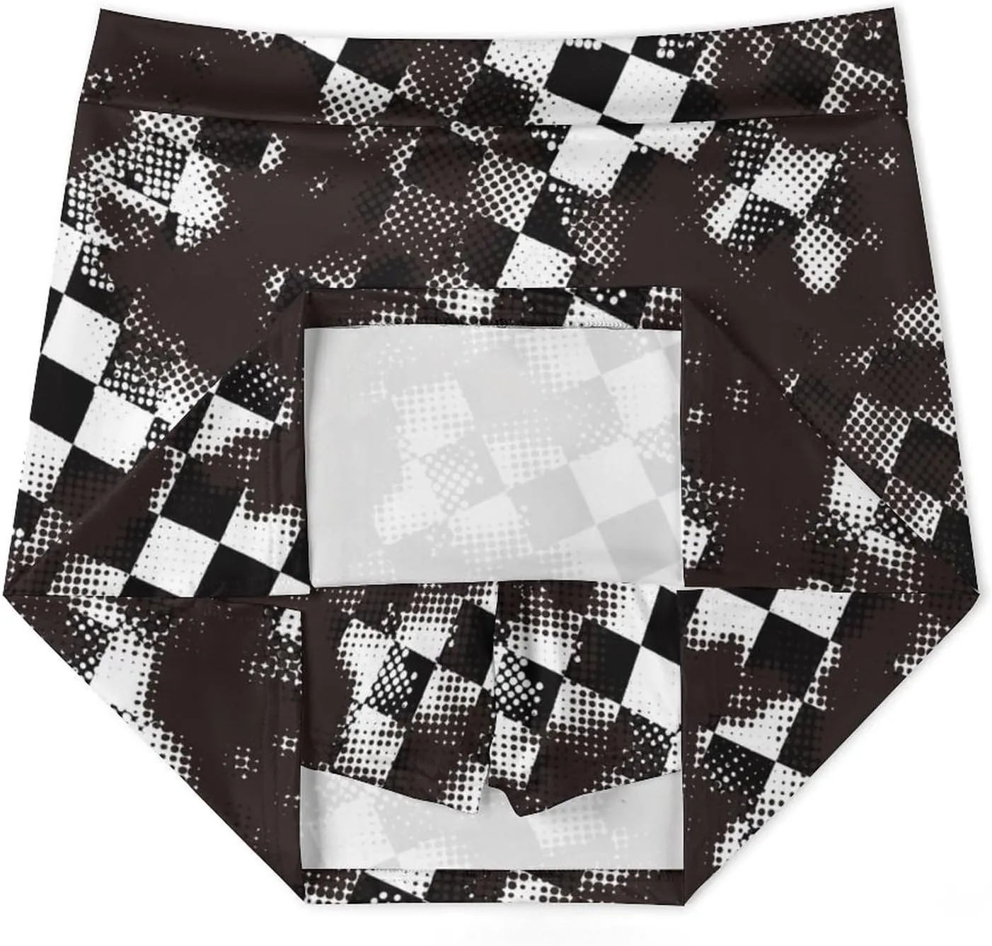 Grungy Style Black Checkered Women's Mini Tennis Skirt with Shorts Underneath Athletic Workout Cute Skorts
