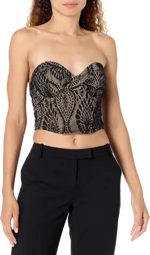GUESS Women's Sleeveless Amera Lace Bustier Top