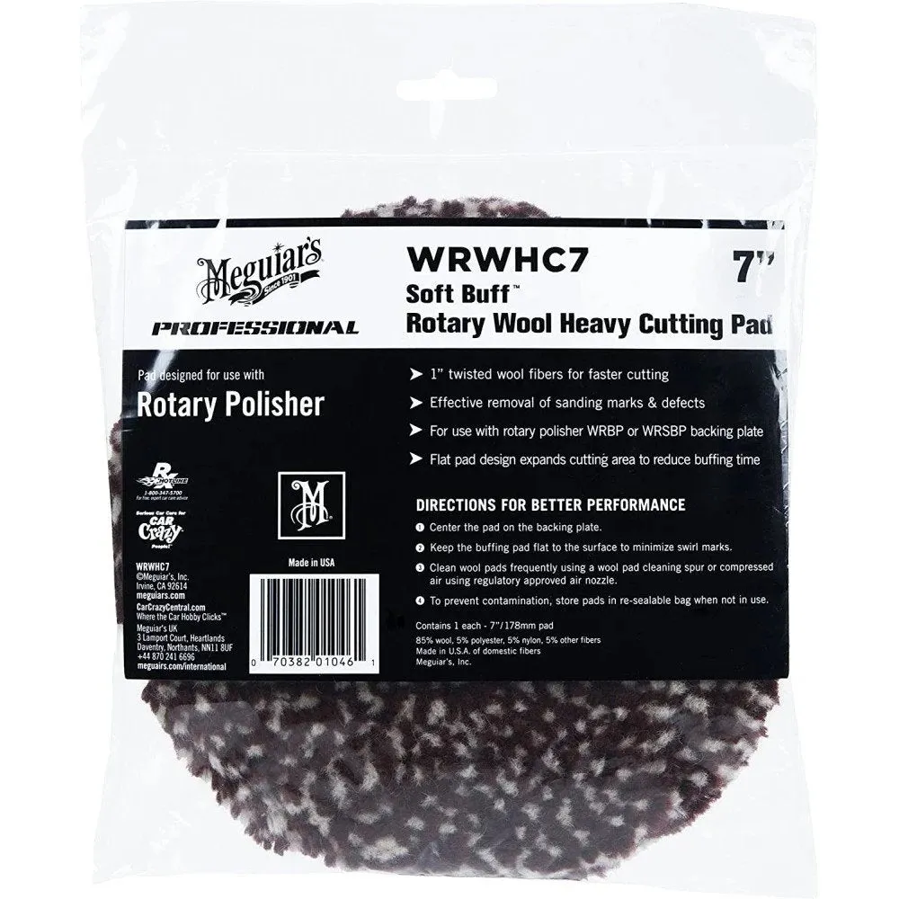 Heavy Cutting Pad Meguiar's Rotary Wool, 180mm