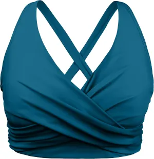 Hilor Women's Underwire Bikini Tops Push Up Criss Cross Swim Top Swimsuit Sexy V Neck Bikini Bathing Suit Top Only