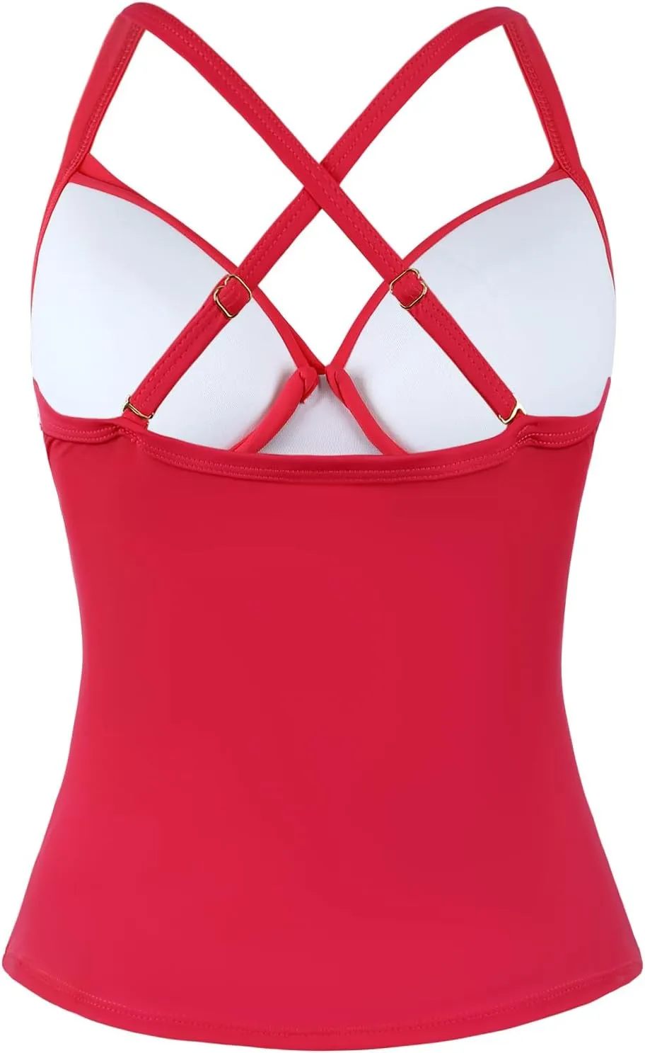 Hilor Women's Underwire Tankini Top Swimwear Twist V Neck Swimsuits for Big Busted Tummy Control Bathing Suits Top Only