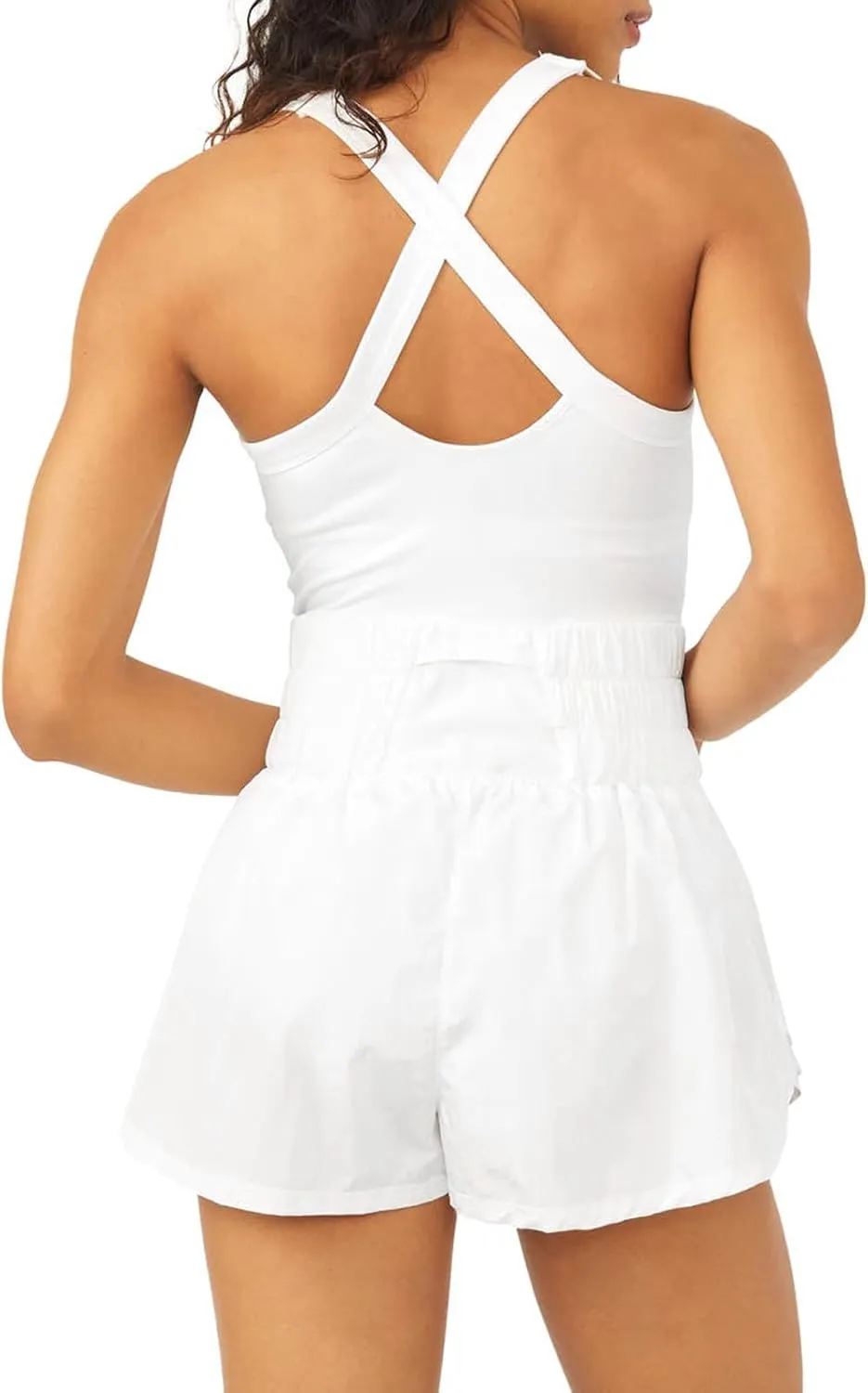 Honganda Women's Workout Athletic Romper Sleeveless Jumpsuit Tennis Dress Skorts Running Exercise Gym Yoga Golf Dress