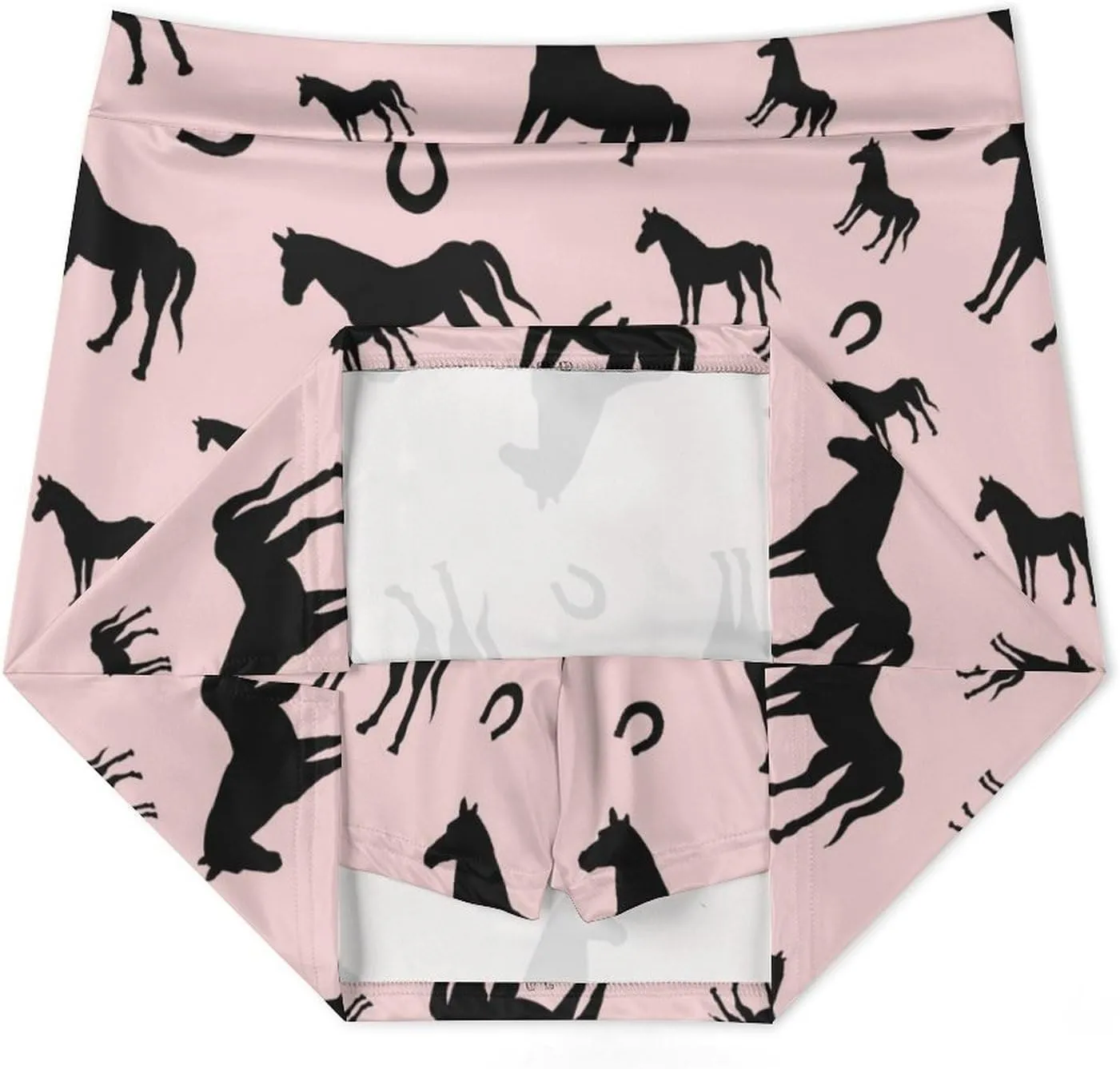 Horse and Horseshoe Animals Women's Mini Tennis Skirt with Shorts Underneath Athletic Workout Cute Skorts