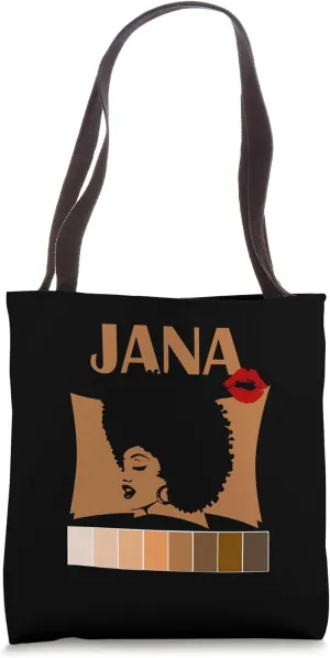 Jana Natural Hair Curly Afro Melanin Skin Color Shades Tee Tote Bag