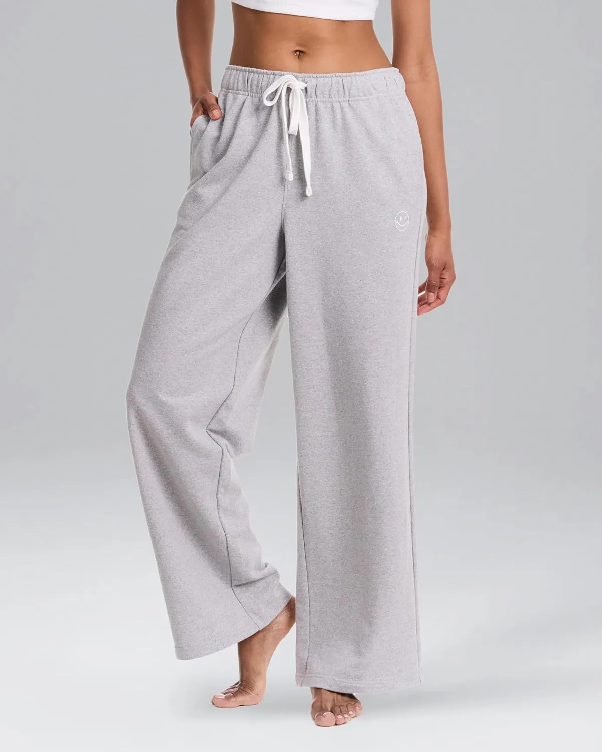 JOE BOXER Womens Sweatpants - French Terry Wide Leg Sweat Pants or Baggy Joggers - Comfy Womens Lounge Pants