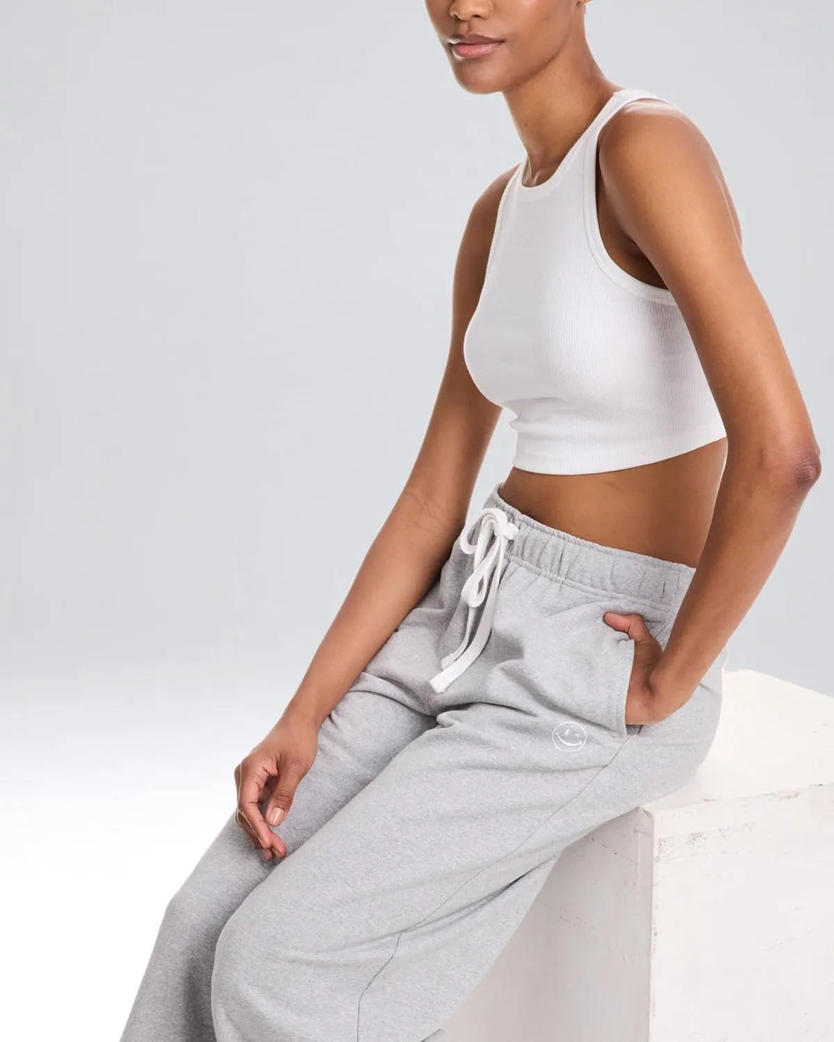 JOE BOXER Womens Sweatpants - French Terry Wide Leg Sweat Pants or Baggy Joggers - Comfy Womens Lounge Pants