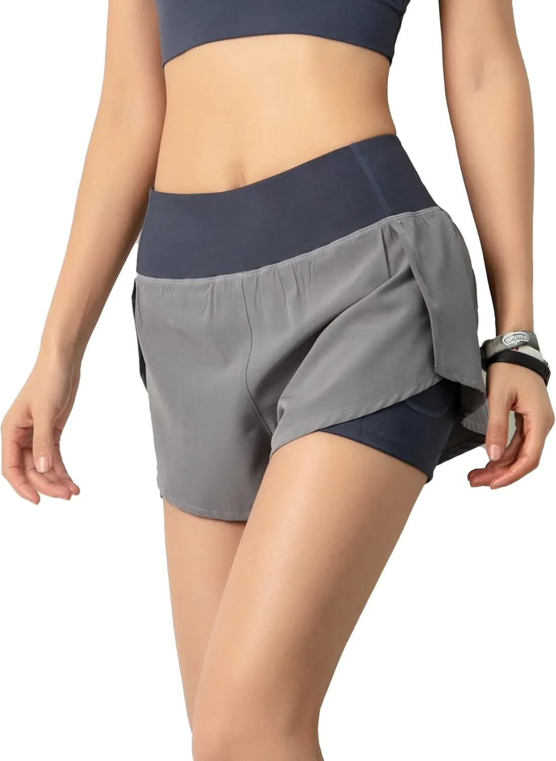 JOINFUN Womens Running Shorts Elastic High Waist Quick Dry Gym Athletic Workout Yoga Shorts