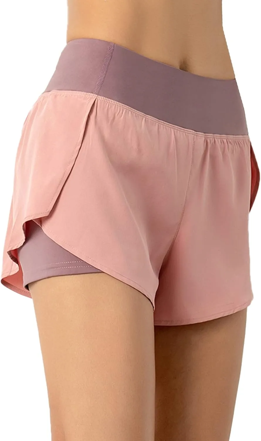 JOINFUN Womens Running Shorts Elastic High Waist Quick Dry Gym Athletic Workout Yoga Shorts