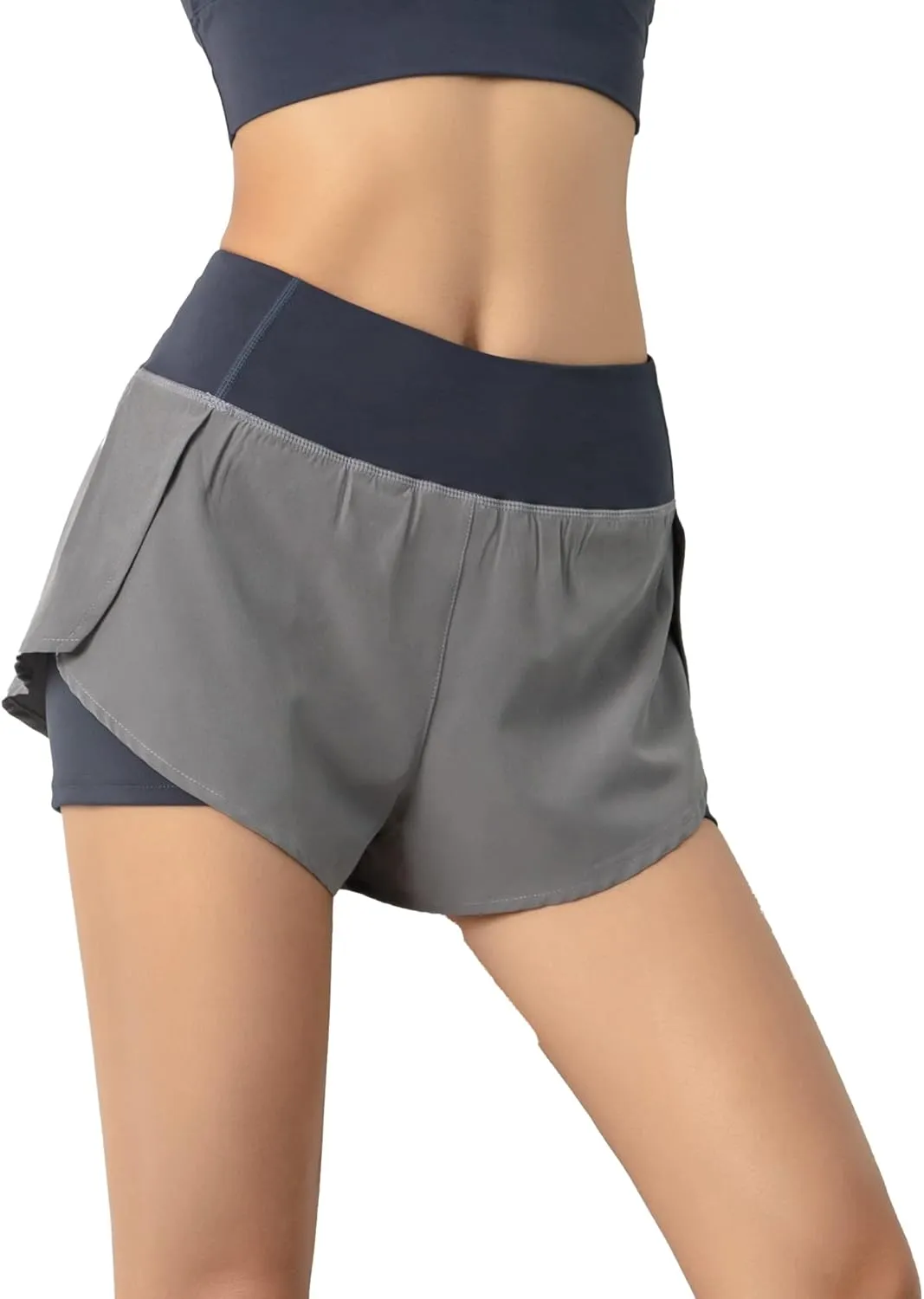 JOINFUN Womens Running Shorts Elastic High Waist Quick Dry Gym Athletic Workout Yoga Shorts