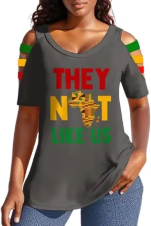 Juneteenth Shirts Women They Not Like Us 1865 African American Freedom Tshirt