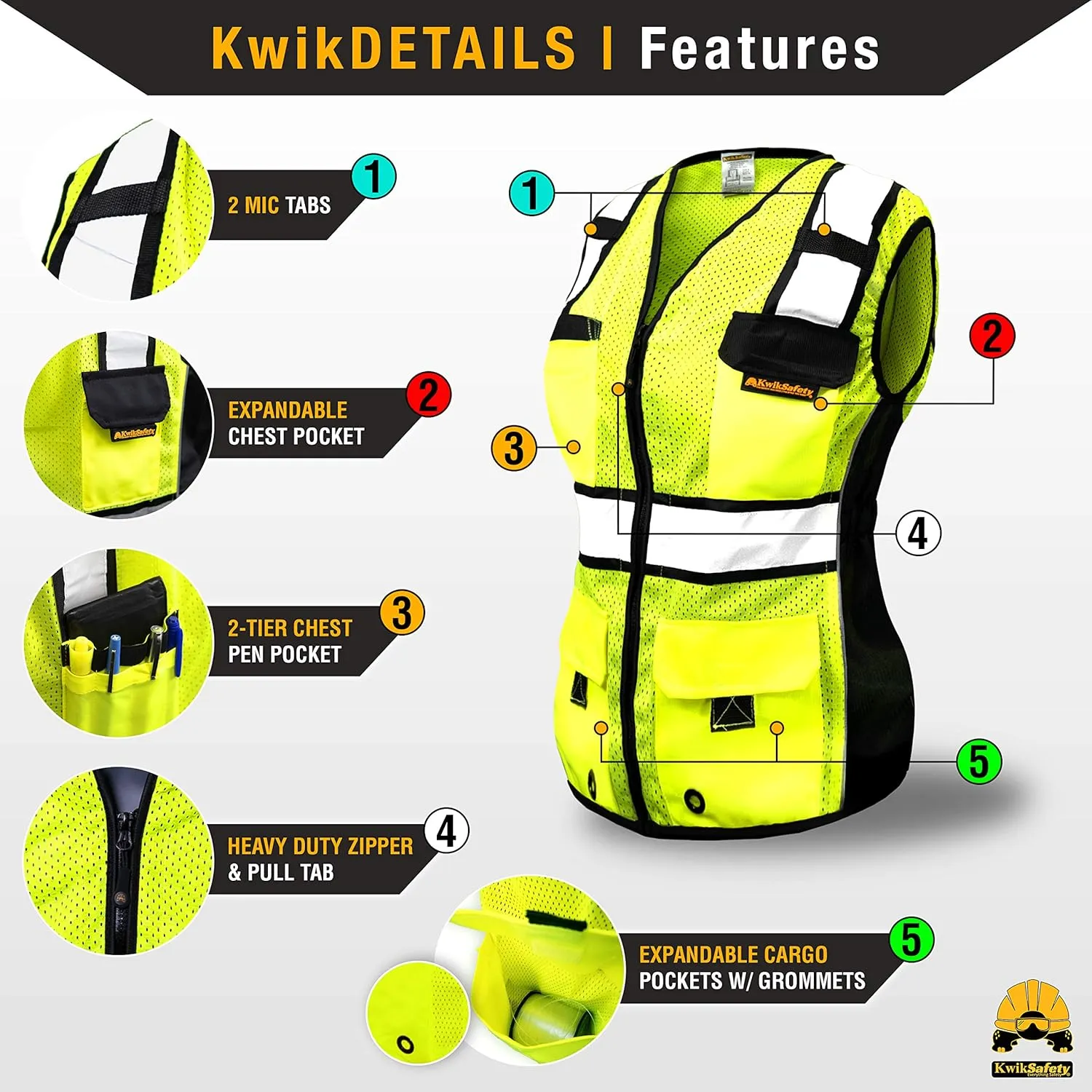KwikSafety - Charlotte, NC - RoadBOSS Economy & Premium Safety Vest for Women [SNUG-FIT] Class 2 ANSI Tested OSHA