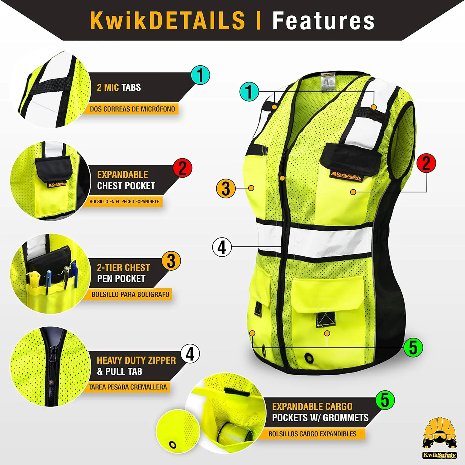 KwikSafety - Charlotte, NC - RoadBOSS Economy & Premium Safety Vest for Women [SNUG-FIT] Class 2 ANSI Tested OSHA