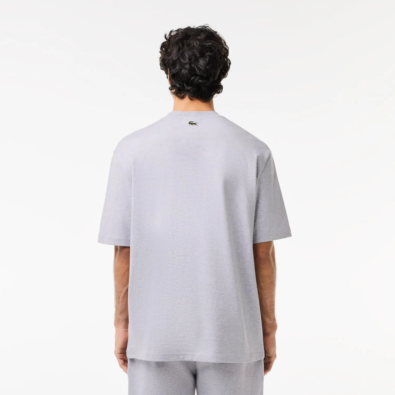Lacoste Men's Short Sleeve Loose Fit Front Large Croc Graphic Tee Shirt