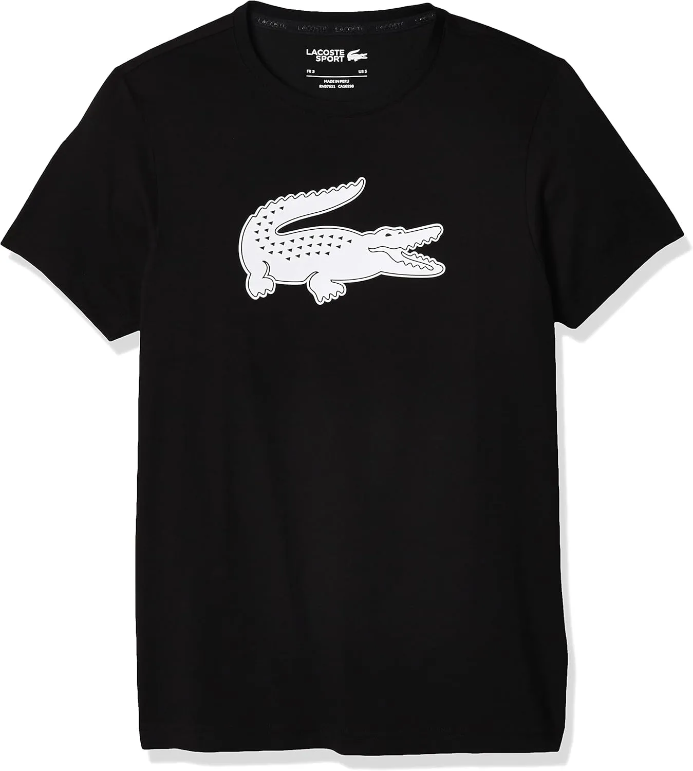 Lacoste Men's Short Sleeve Regular Fit Ultra Dry Croc Graphic Tee Shirt