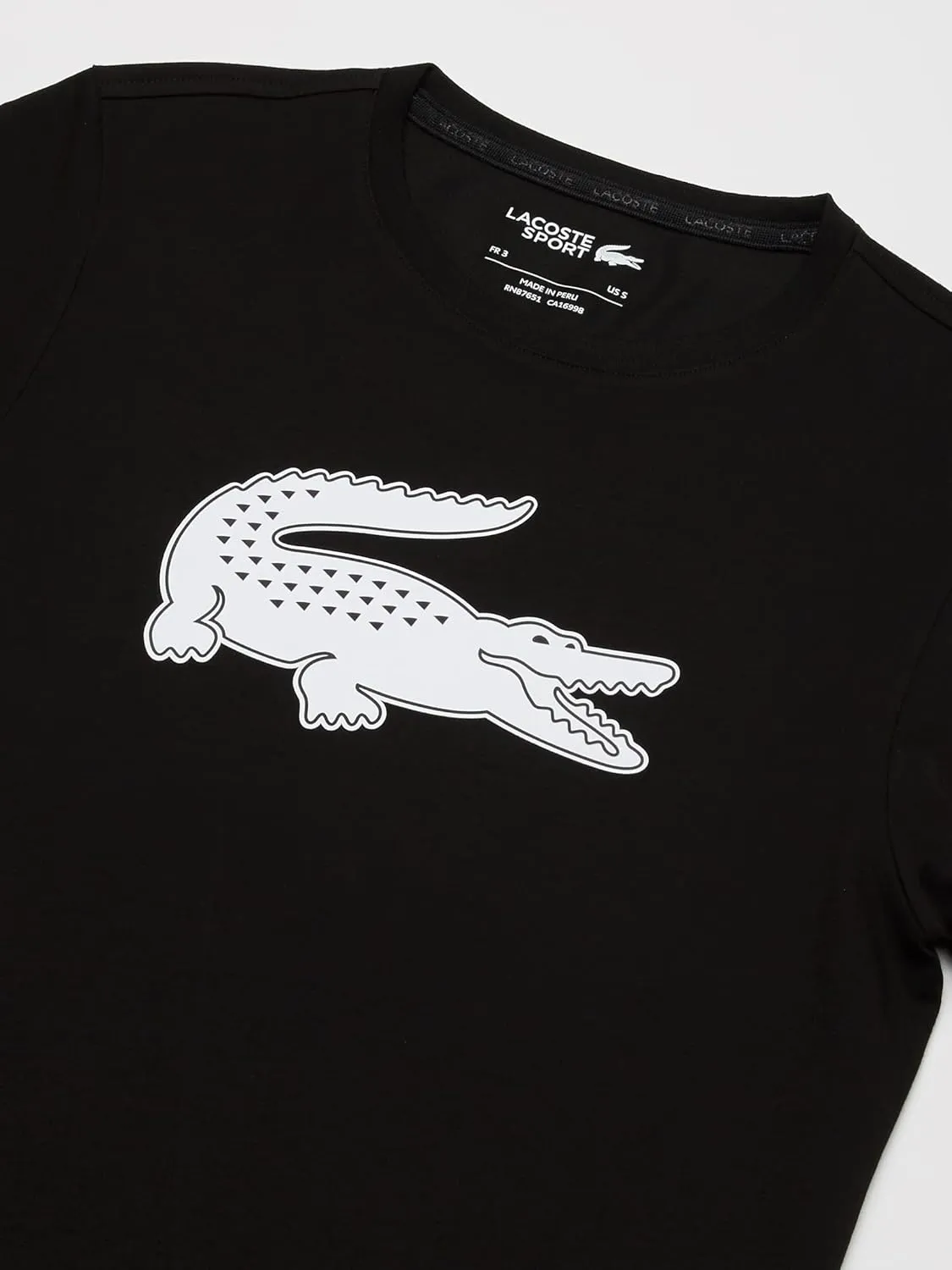 Lacoste Men's Short Sleeve Regular Fit Ultra Dry Croc Graphic Tee Shirt