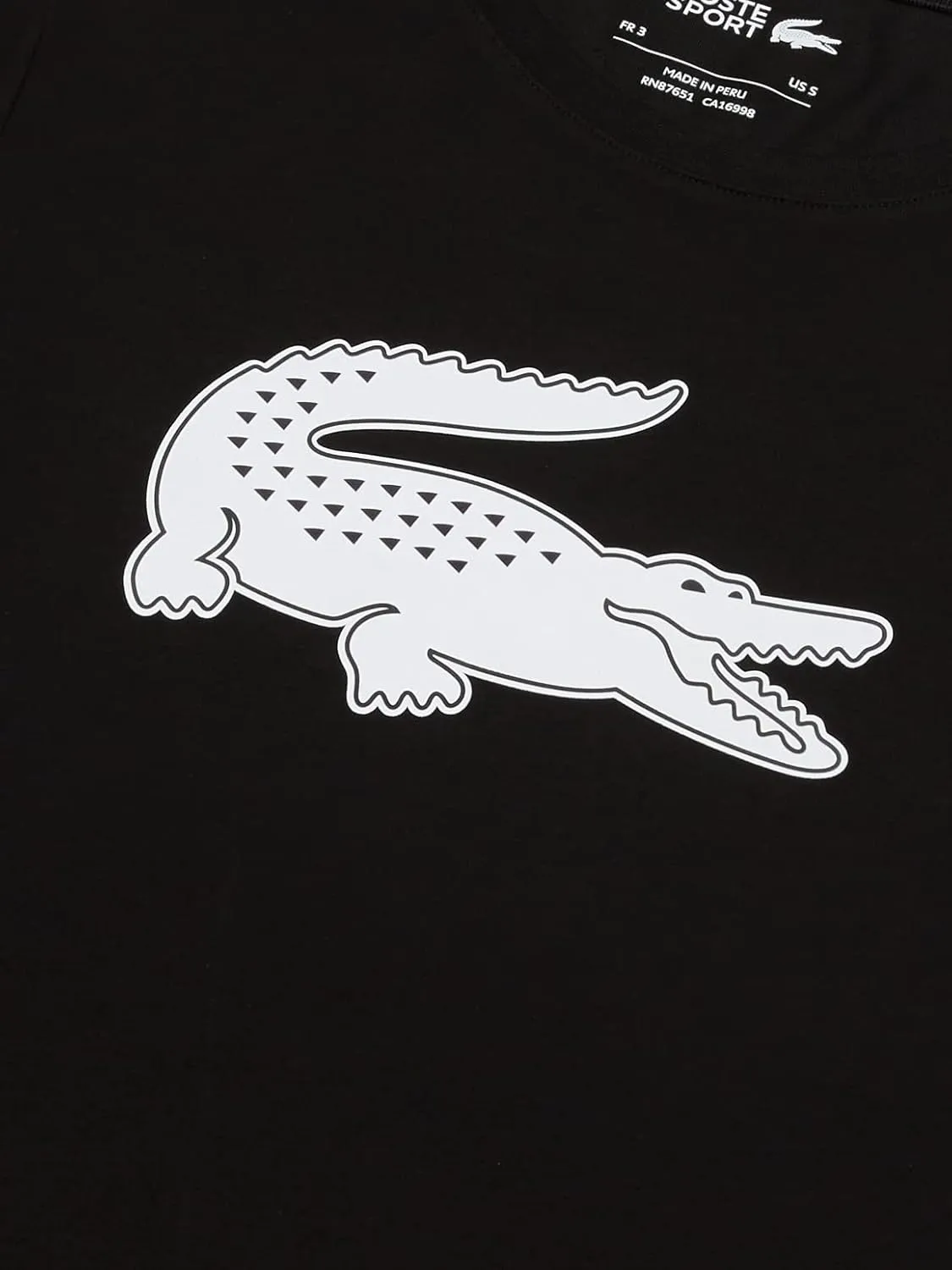 Lacoste Men's Short Sleeve Regular Fit Ultra Dry Croc Graphic Tee Shirt