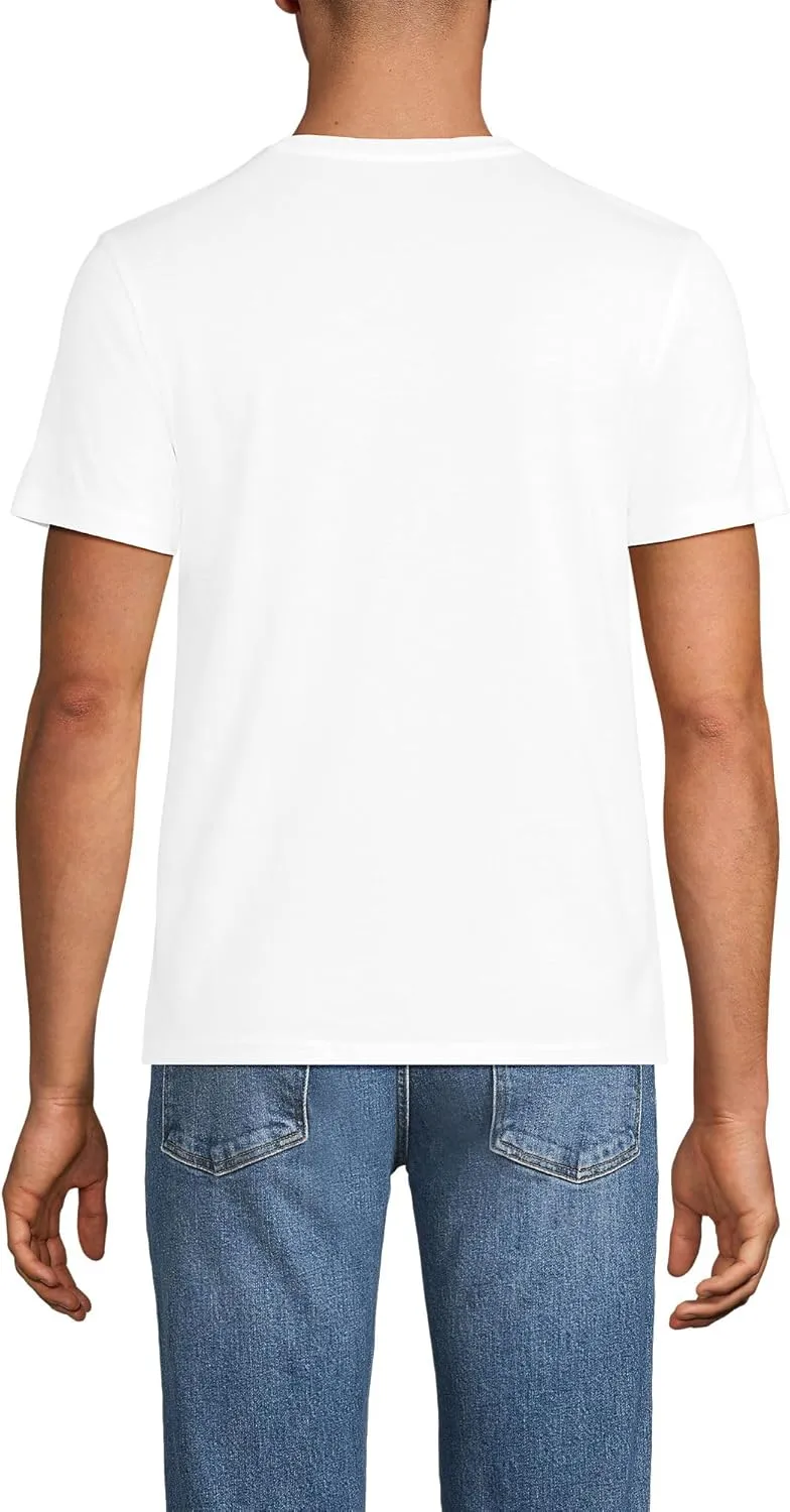 Lands' End Men's Short Sleeve American-Grown Supima Cotton V-Neck Tee