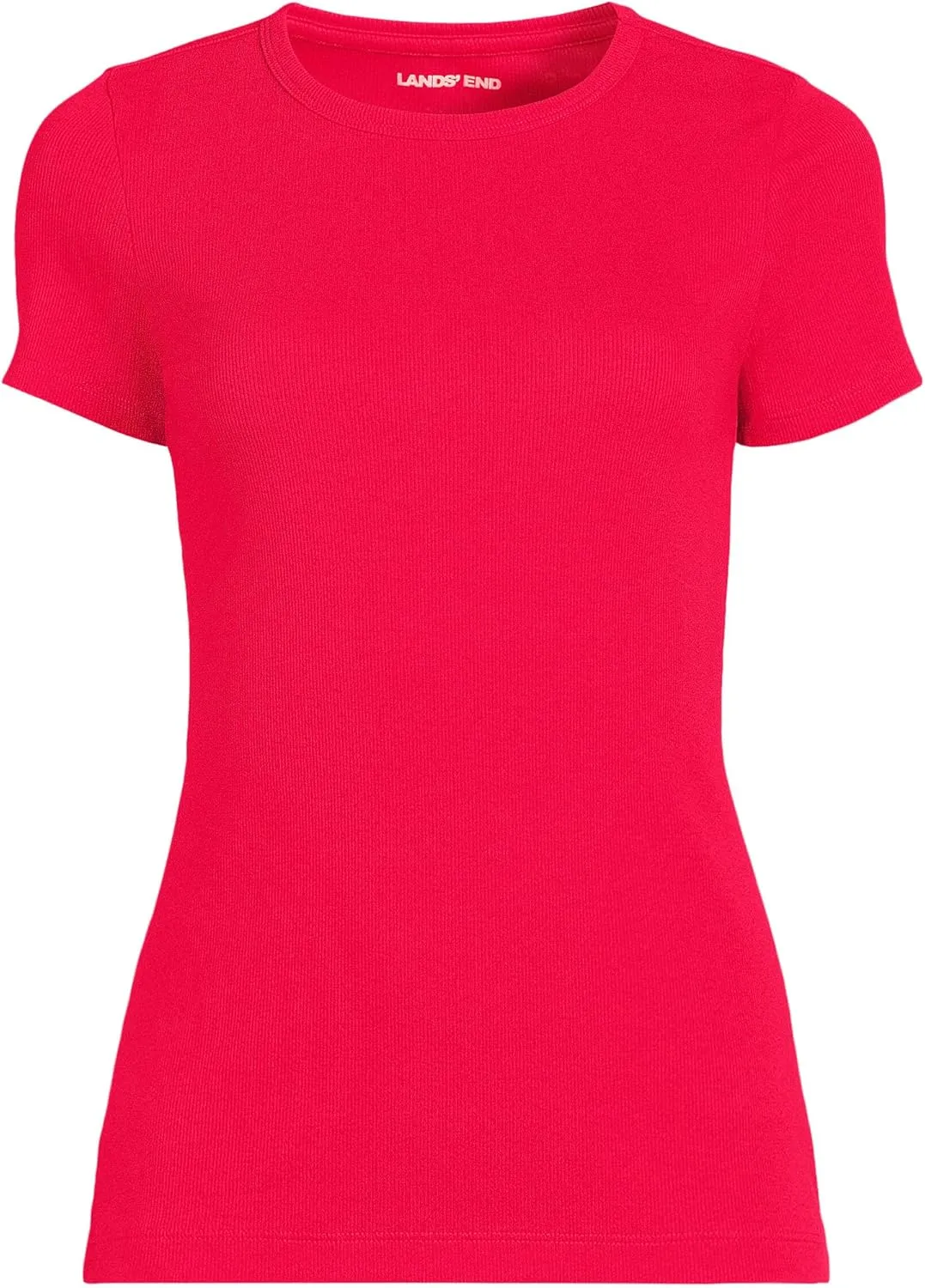 Lands' End Women's Cotton Rib Knit T-Shirt