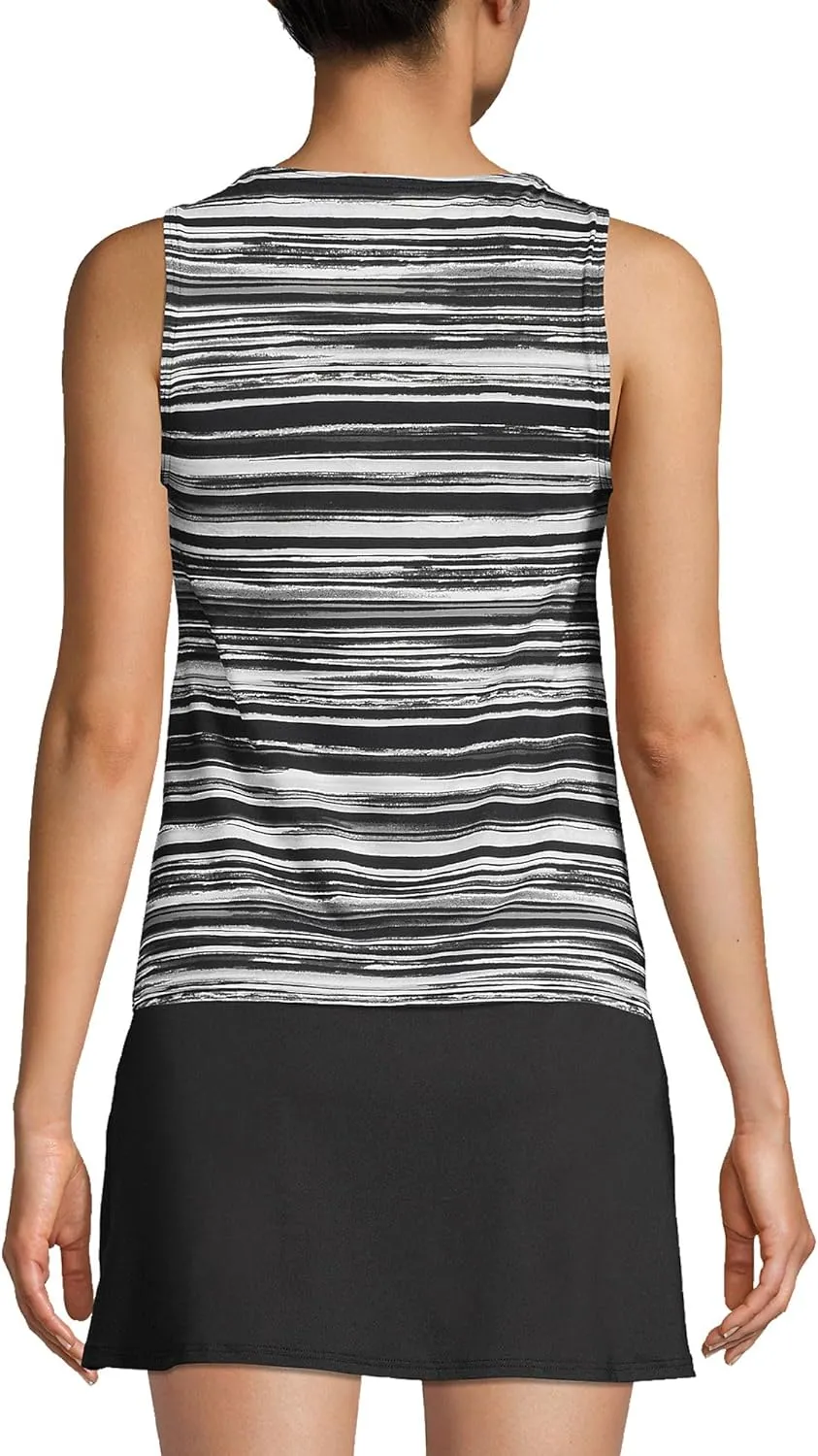 Lands' End Women's High Neck UPF 50 Modest Tankini Top Swimsuit