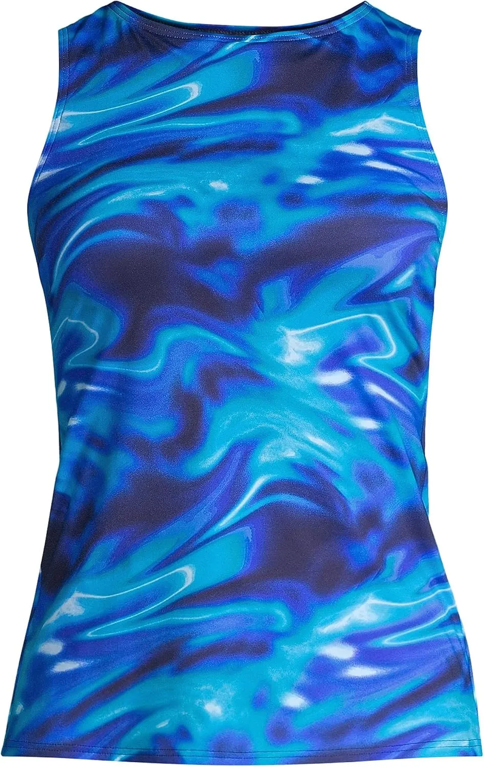 Lands' End Women's High Neck UPF 50 Modest Tankini Top Swimsuit