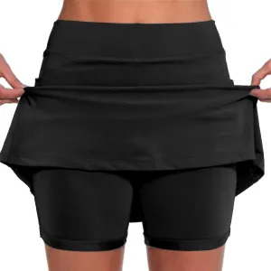 LCMTWX Black Skirt for Women Solid Mid Waist Culottes Short Skirts Skinny Pants Skorts for Woman White Tennis Skirt Tennis